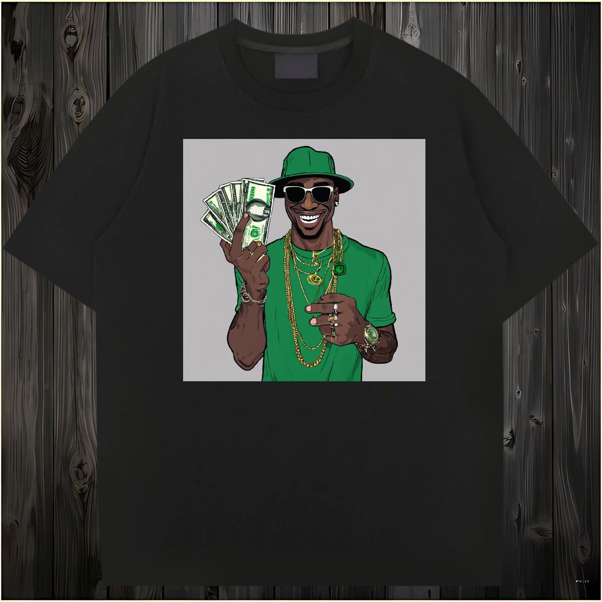 New T-Shirts for Men XH 230g 100% Cotton Custom Cartoon Summer Casual Tshirts Crew Neck Cotton Breathable High Quality