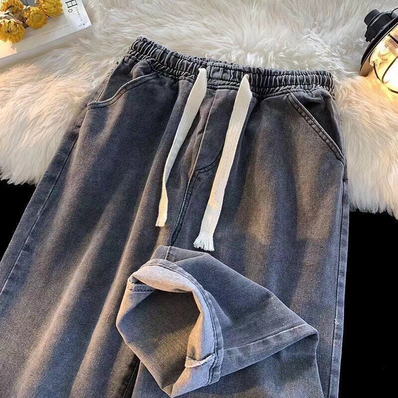 Designer men's jeans new unisex loose pants spring/summer buttonless design jeans