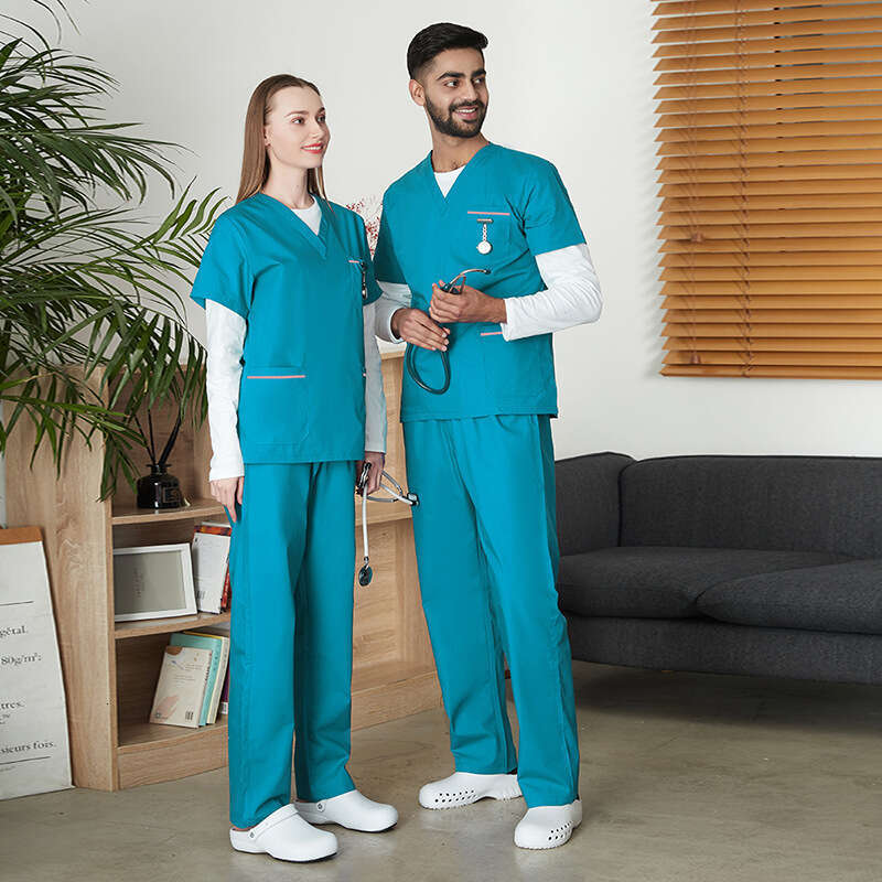 Two Piece Set Women Scrubs Undefined Zip Up New Arrival New Product French Show Thinness Non-ironing New Pattern Ventilation Waist Short