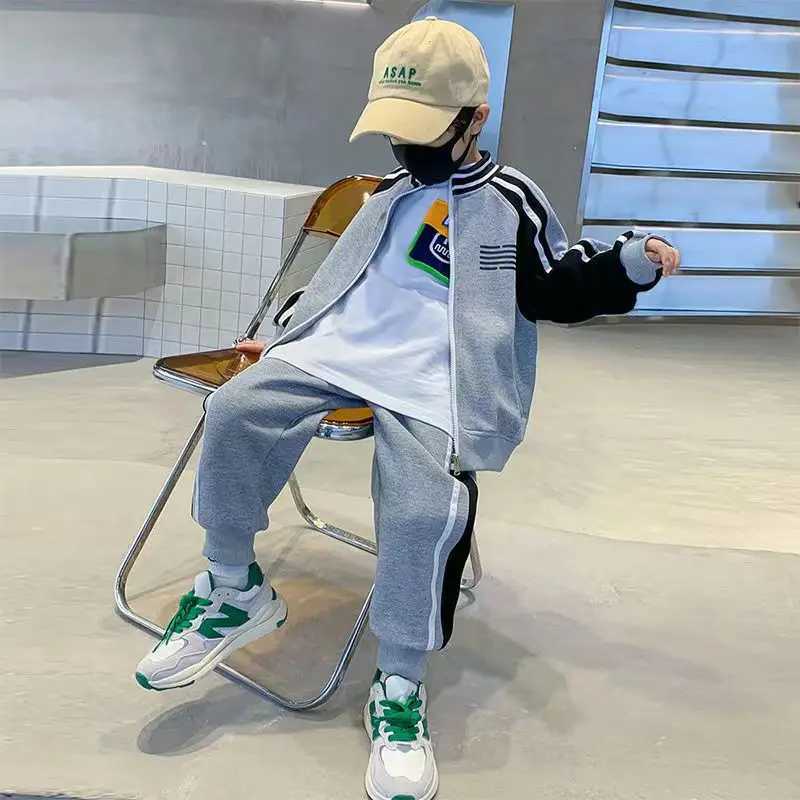 Clothing Sets Childrens Clothing Boys Spring And Autumn Set 2022 New Fashionable Sports Boys Middle And Big Childrens Fashion Clothes Top