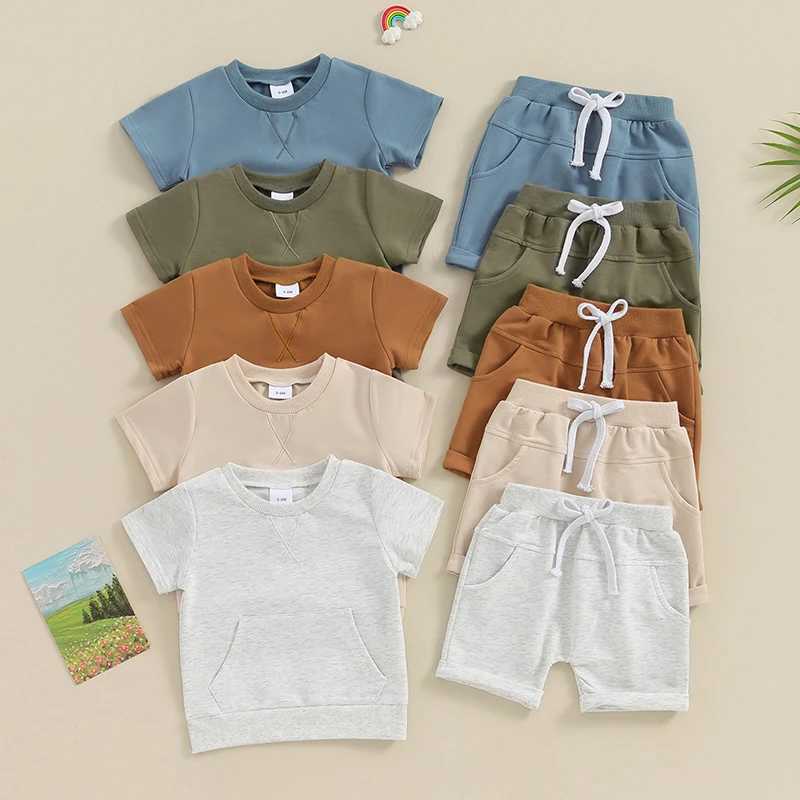 Clothing Sets 0-3Y Baby Boy Girls Clothing Sets Summer Short Sleeve Crew Neck Embroidery T-shirt+Shorts Kids Clothes Casual Clothing Sets