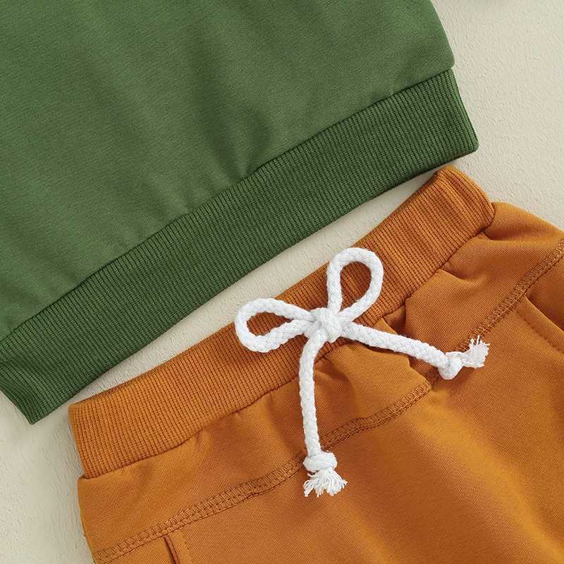 Clothing Sets Toddler Infan Baby Boy Fall Clothes Newborn Long Sleeve Round Neck Pullover Elastic Waist Pants 2Pcs Winter Warm Outfit