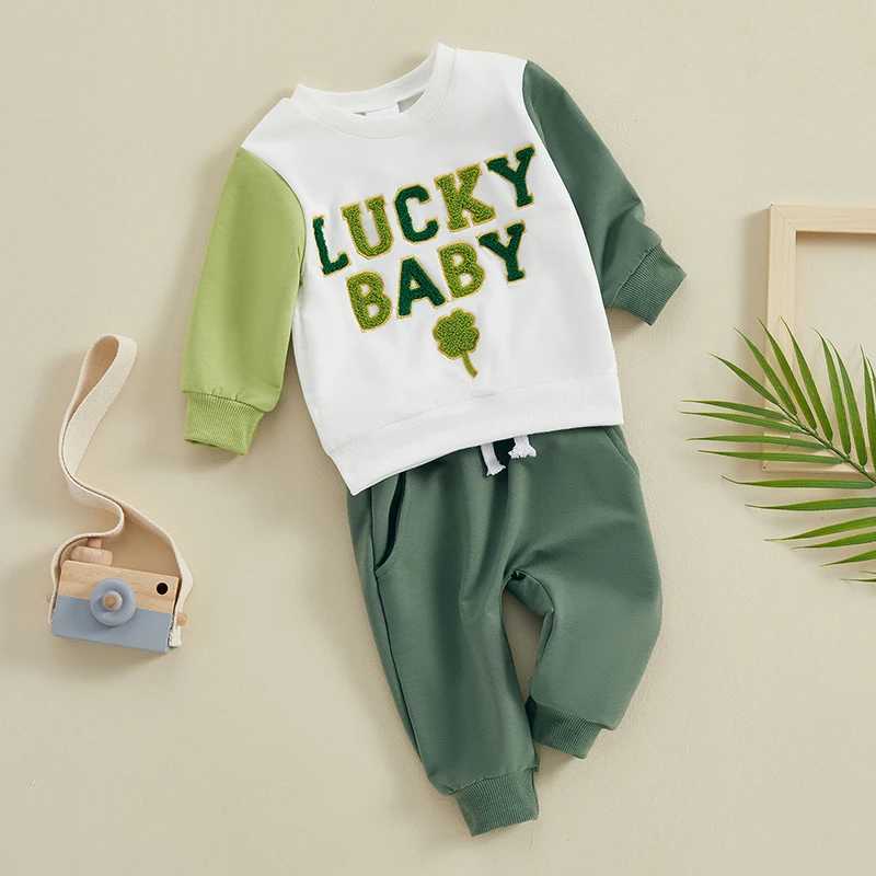 Clothing Sets 2023-12-04 Lioraitiin 0-3Y Toddler Baby Boy Girls St Patrick s Day Clothes Long Sleeve Letter Embroidery Sweatshirt Green Outfit