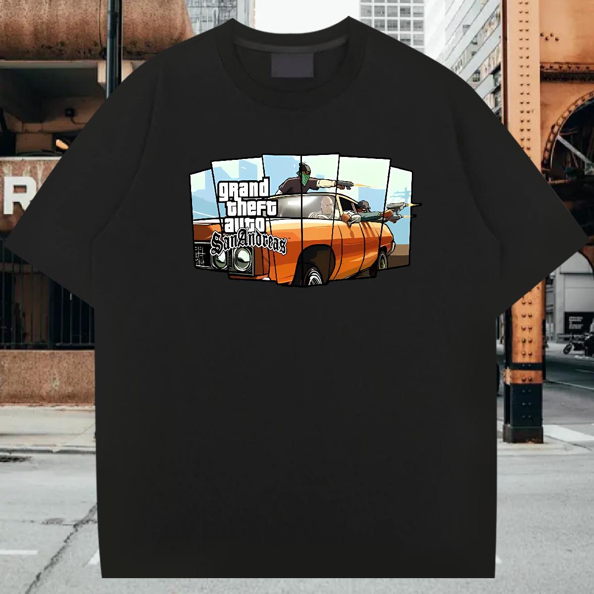 Wholesale Man T Shirts racing 100% Cotton 230g Custom Cartoon Men Tops Tees Street wear Hip Hop Cotton Breathable Soft Unisex Top Tees