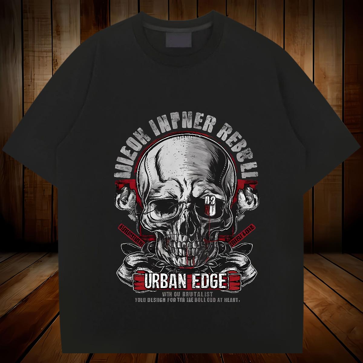 5A T Shirt For Man Skeleton 230g 100% Cotton Home Outdoor Breathable Short Sleeve Men Clothes T-Shirt Wholesale Cartoon Printing S-4XL Top Tees