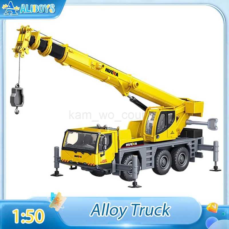 Huina 1 50 Simulation Alloy Car Diecast Truck-mounted Crane Model Construction Engineering Vehicle Decoration Childrens Kid ToyM240717