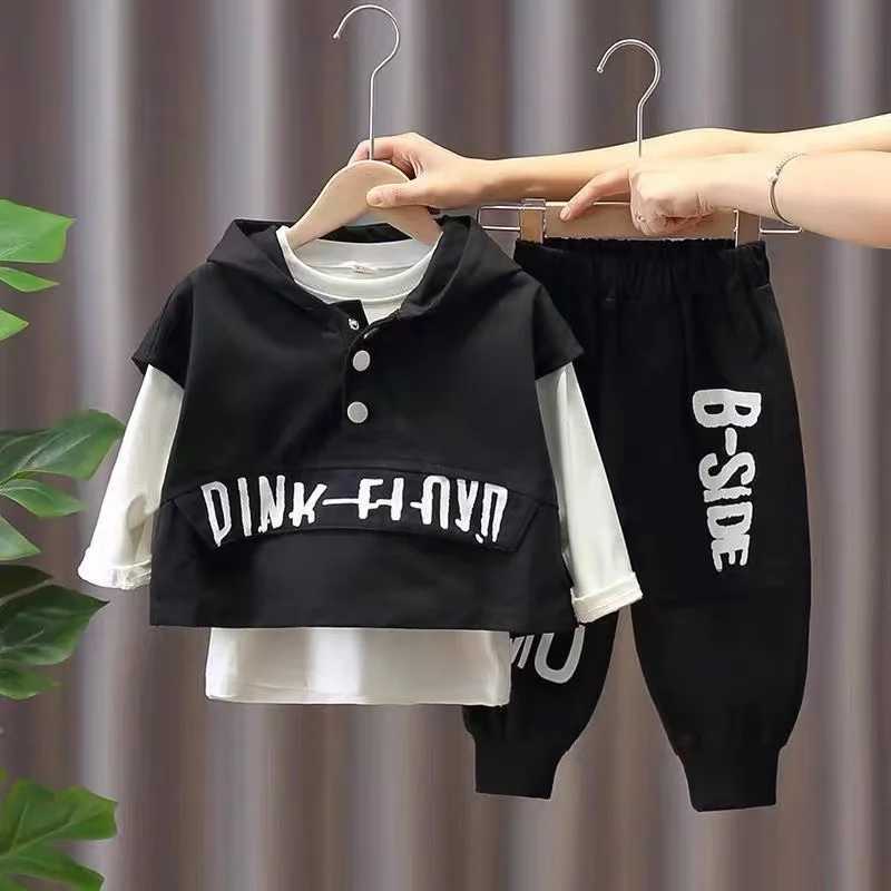 Clothing Sets Boys Spring and Autumn Set Childrens Clothing Boys Fashionable Three Piece Set Handsome Trend For Middle And Small Children New