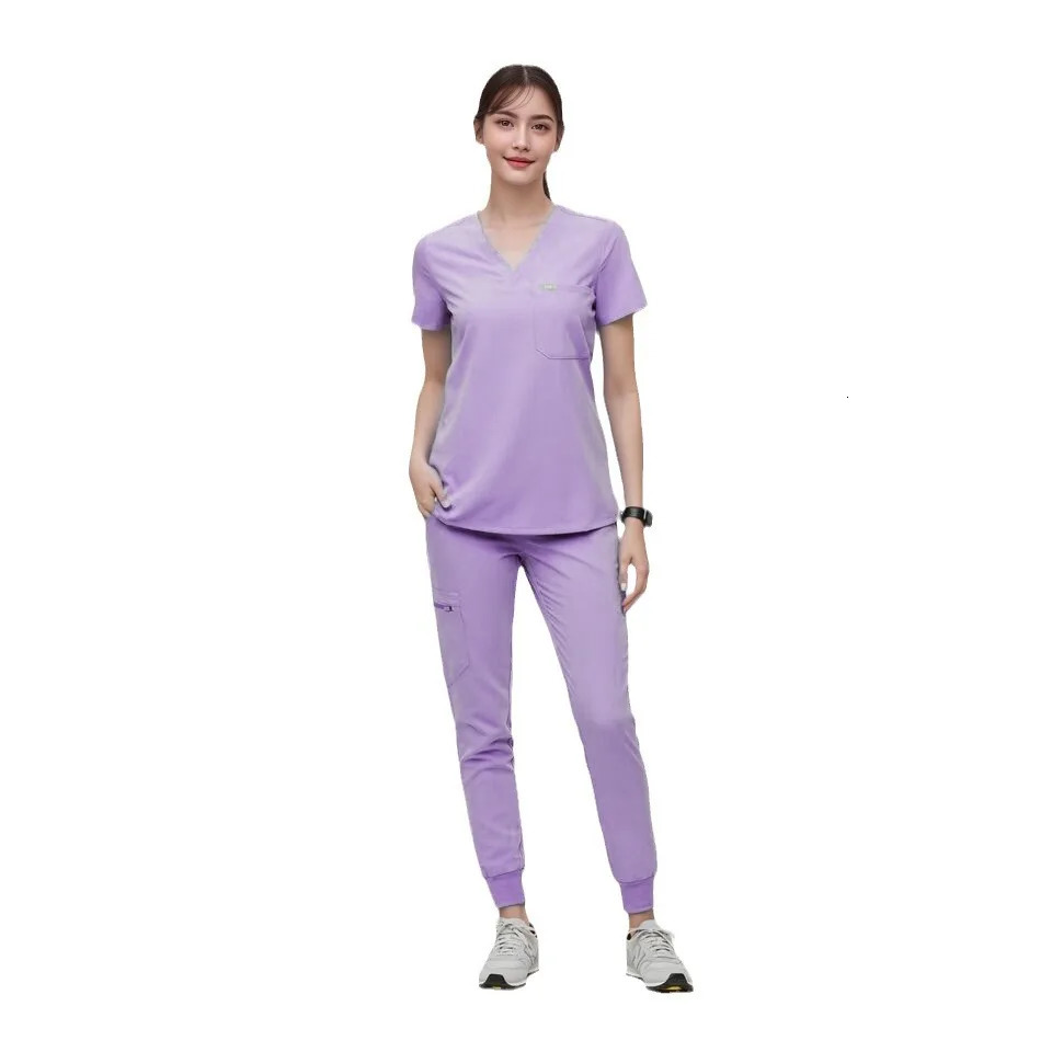 Anti Wrinkle Washable Soft Fabric Nurse Hospital Uniform Women Jogger Scrubs Sets 240716