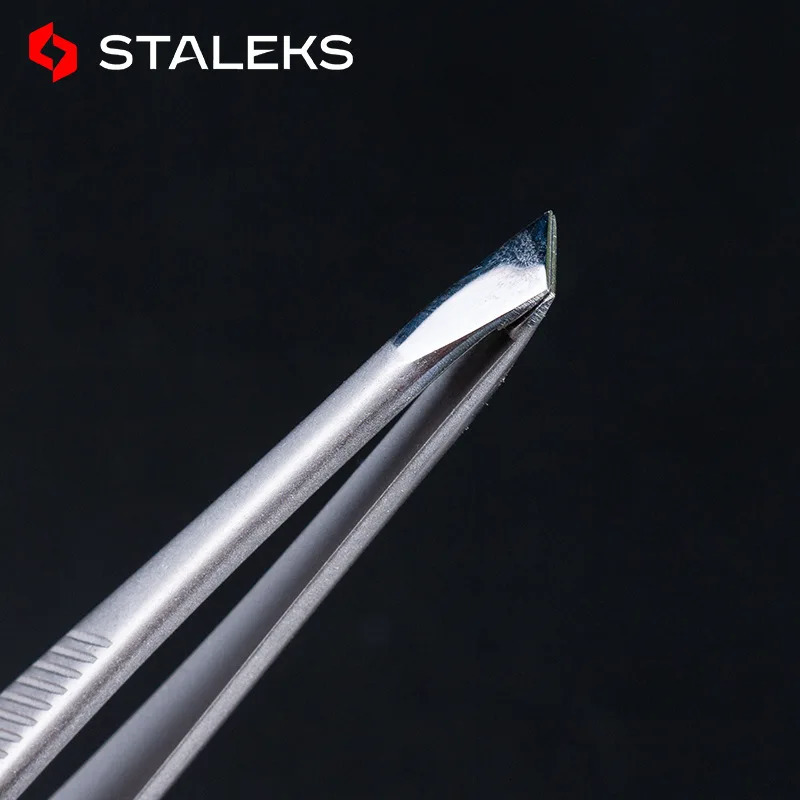 STALEKS TC-10/3 professional high-quality stainless steel angled tip eyebrow and makeup tool 240715