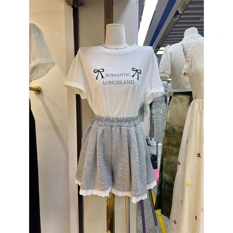 Official photo: Lace lace wide leg casual shorts for women in summer, Korean loose fit, high waist, sweet and spicy girl, dancing, sports, hot pants t
