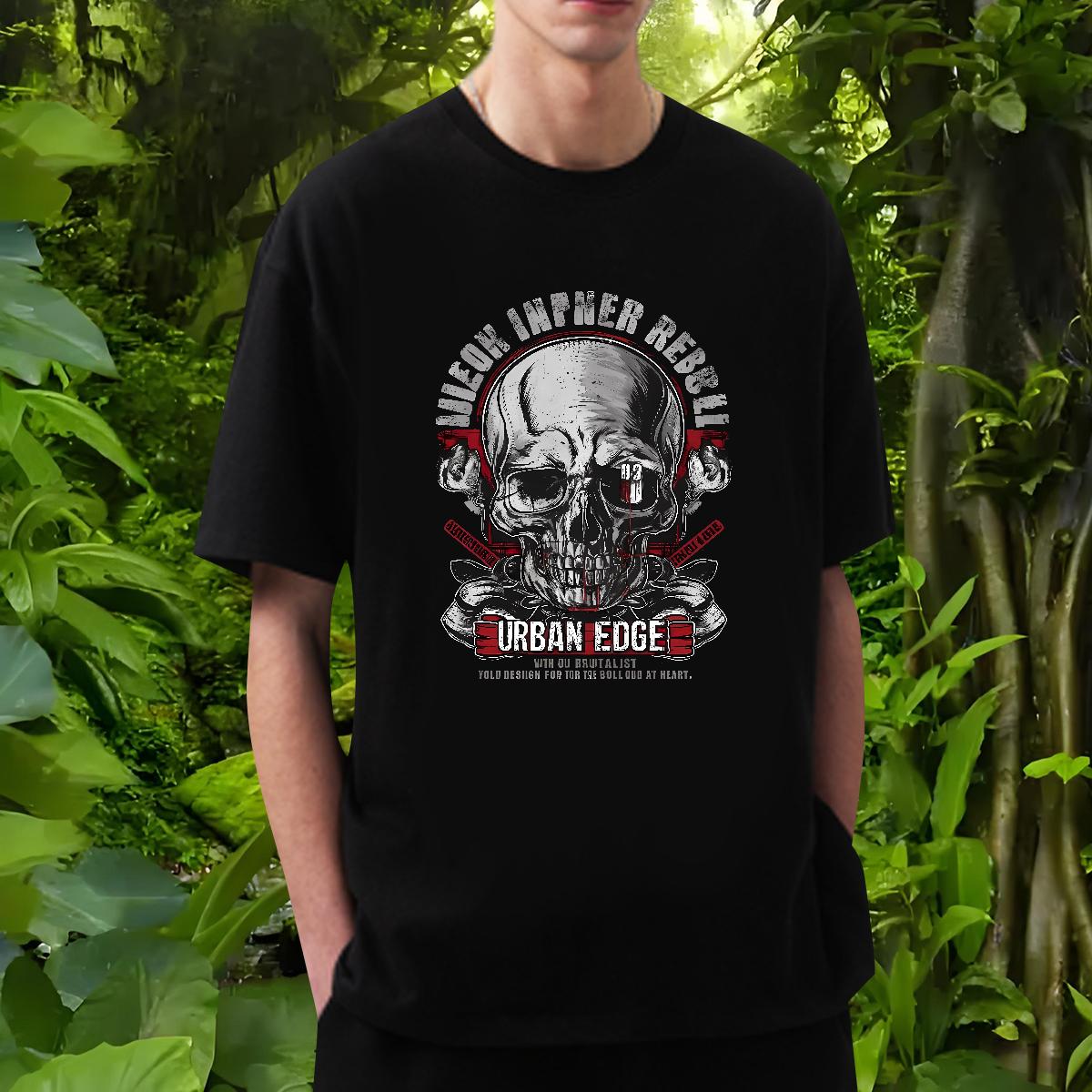 Fashion Casual T-Shirts Skeleton 230g 100% Cotton Cartoon Printing S-4XL Men Clothes T-Shirt Hip Hop Street Round Neck Short Sleeve Comfortable Wear