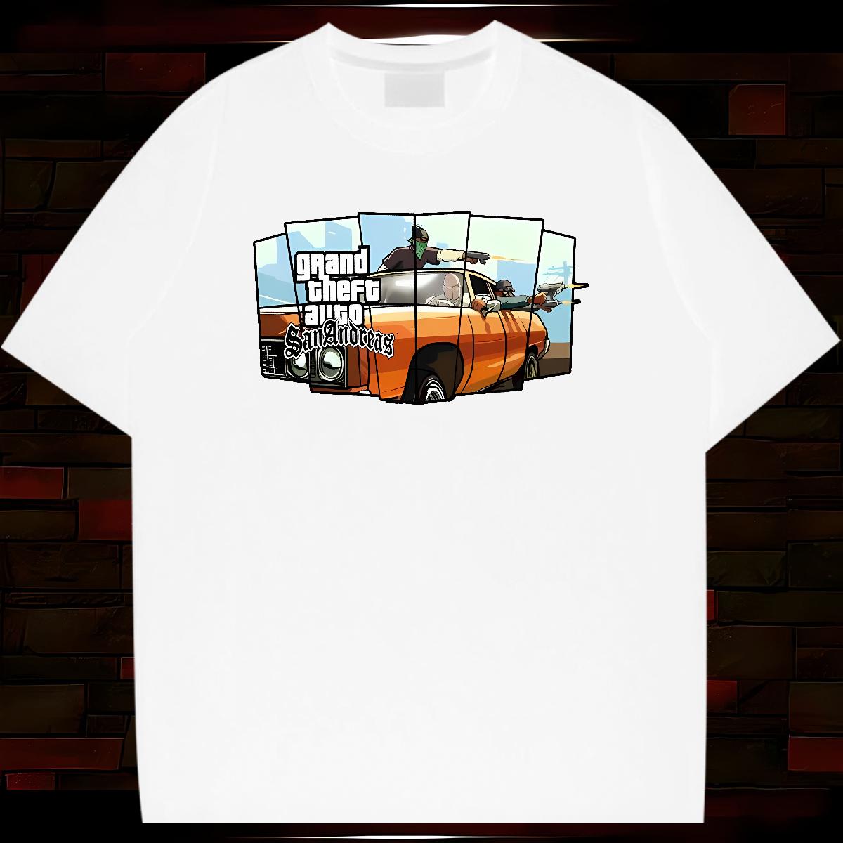 Loose Men Tees racing 230g Cotton Breathable Crew Neck Cotton Daily Wear Man T Shirts Plus Size Cartoon Custom Tee Shirt