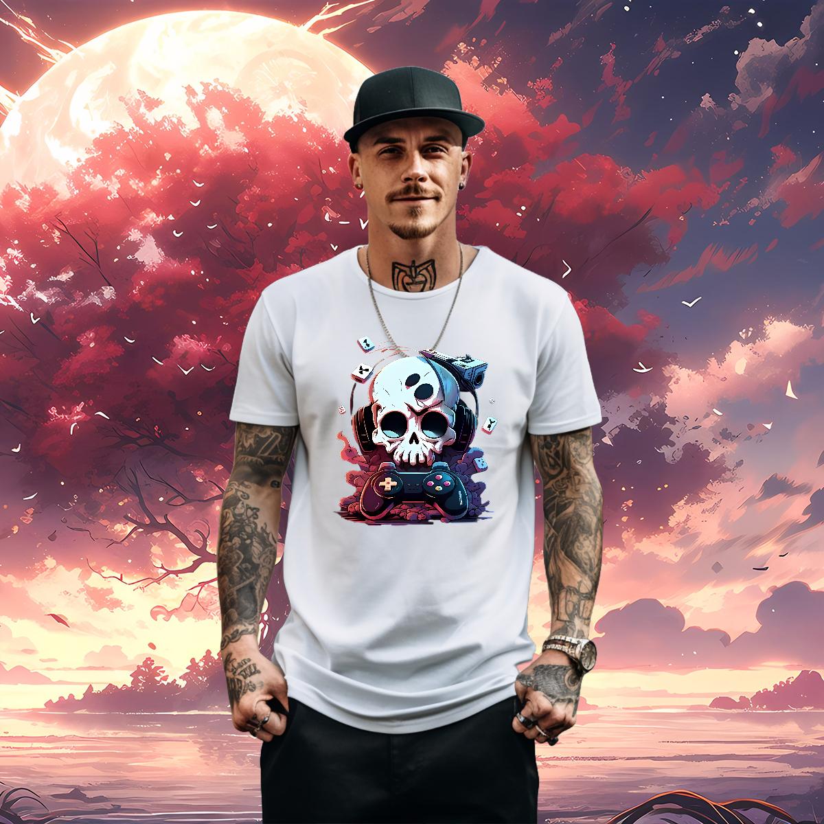 Designer Fashion T-Shirts for Men Skeleton 230g Cotton DIY Logo Oversized Sport Men Tees 180g Cotton Brand