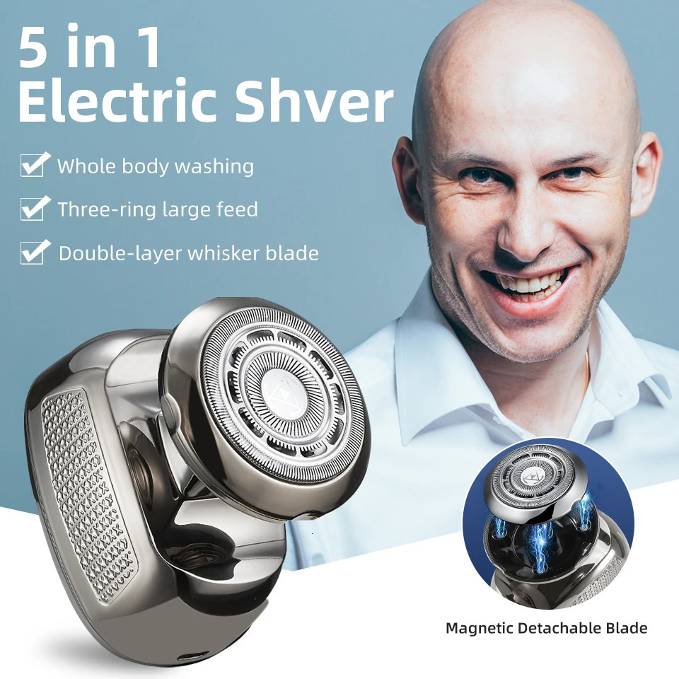 5 in 1 Multifunctional Grooming Kit Mens Rechargeable Bald Head Electric Shaver Beard Nose Ear Hair Trimmer Razor Clipper 240713