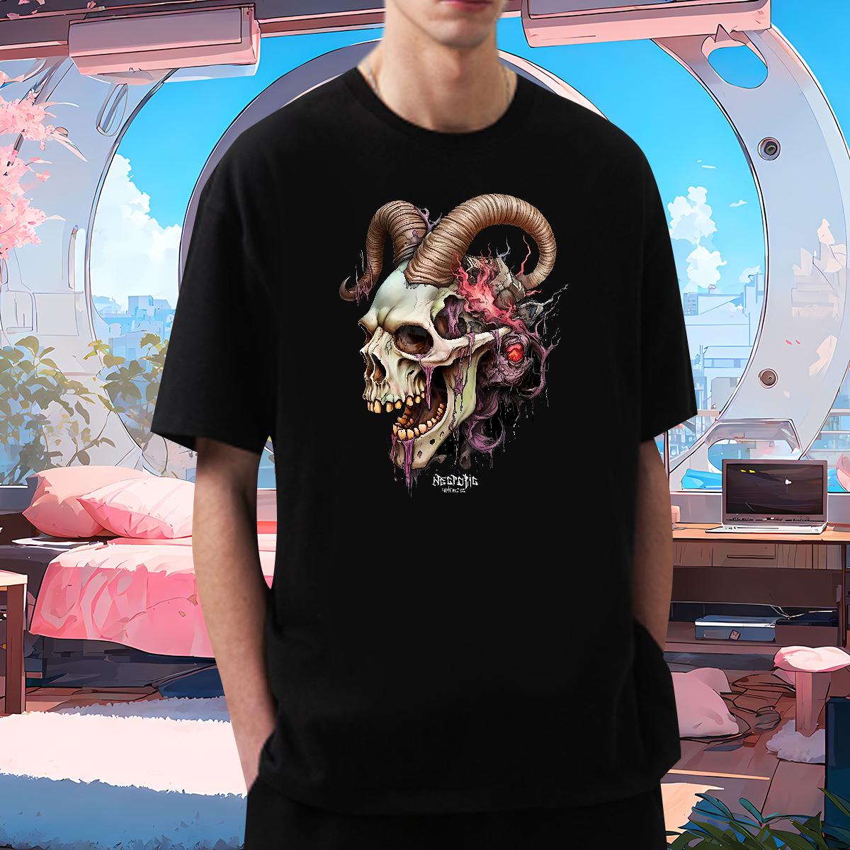 Wholesale T shirt Skeleton 100% Cotton 230g White Plus Size Home Outdoor Men Clothes T-Shirt O-Neck Short Sleeve Cotton Unisex