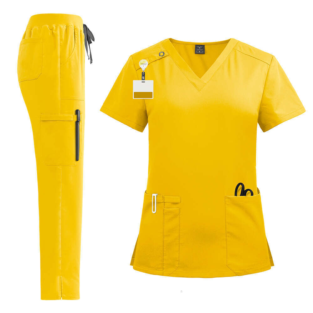 Niaa Hinn Two Piece Set Women Scrubs Set New Product New Arrival Non-ironing Washable High Elasticity Leisure Time Solid New Pattern Sexy Short Novelt