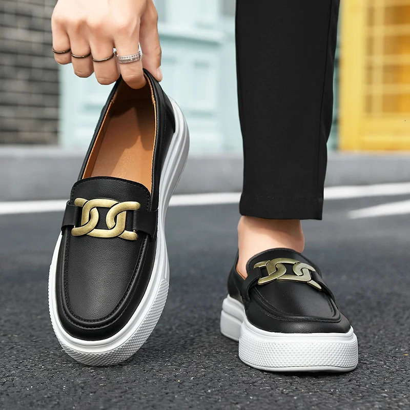 Classic beige cushioned mens breathable leather shoes flat shoes casual shoes mens skate shoes mens footwear Mocassines Hombre 240715