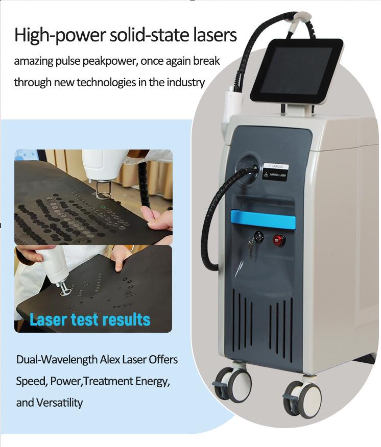 High quality 1064nm 755nm ALEX ND YAG laser hair removal laser tattoos removal acne pigment freckles removal spider veins Rosacea removal laser beauty