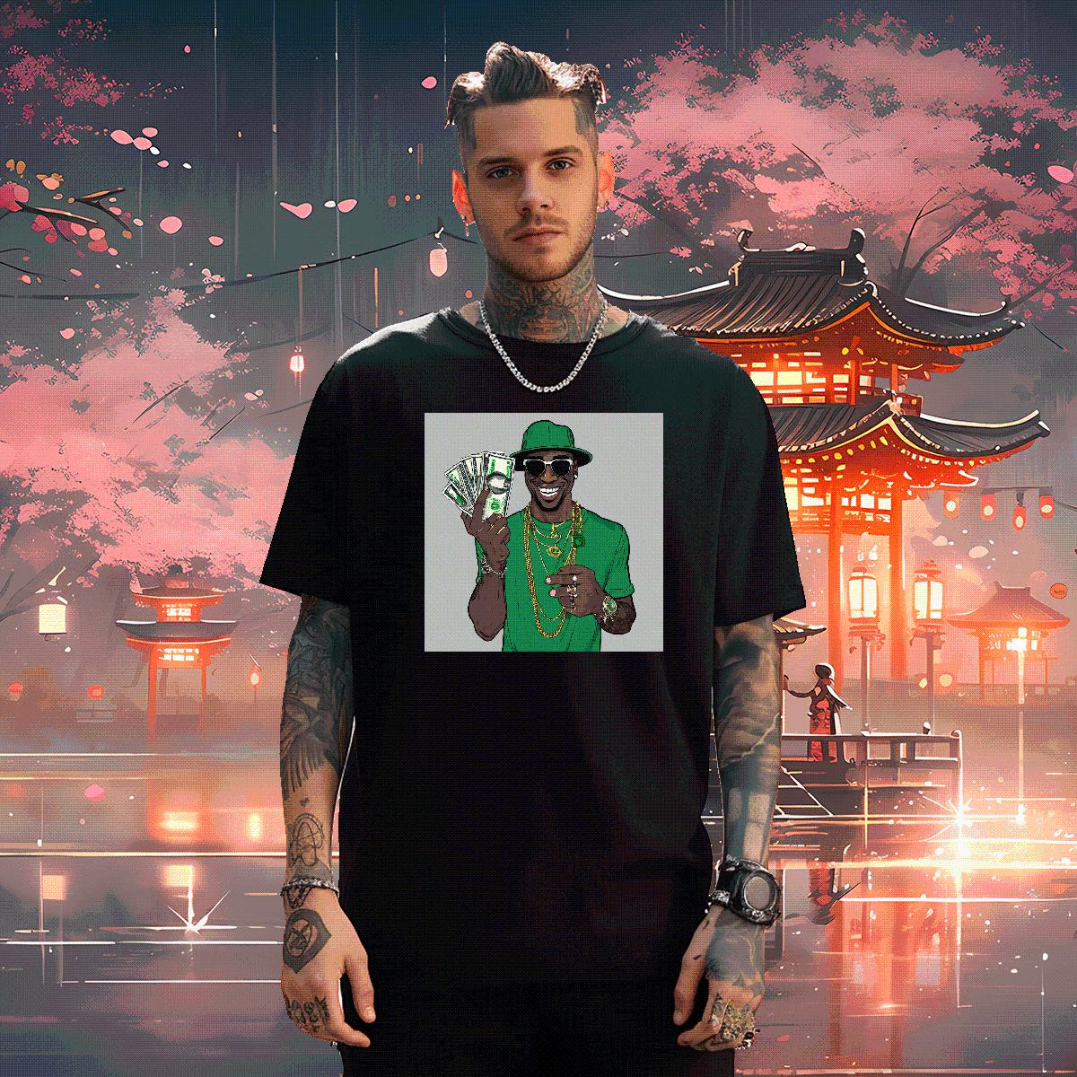 Wholesale T Shirts Men XH 230g 100% Cotton DIY Logo Oversized Street wear Hip Hop Mens Tshirts Round Neck Short Sleeve Cool