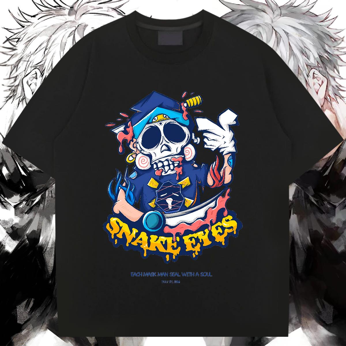 Designer Tshirts Skeleton 100% Cotton 230g Cotton Breathable Short Sleeve Hip Hop T-Shirts for Men DIY Classic Tops