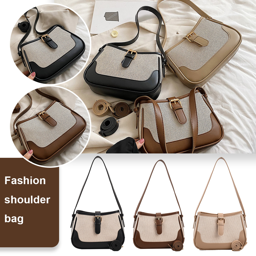 Women Leather Shoulder Bag Casual Fashion Tote Bag Versatile Armpit Sling Bag PU Crossbody Bag Daily Dating Purse