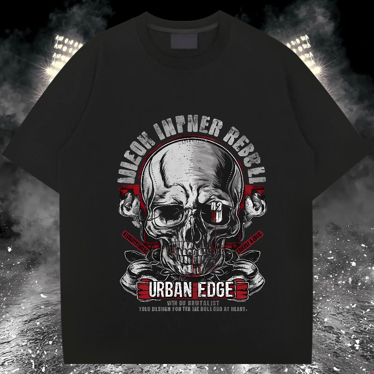 Comfortable Men T Shirts Skeleton 230g 100% Cotton Outdoor Short Sleeve Cotton O-Neck Men Clothes T-Shirt New Designer Custom Printing Tee Shirt