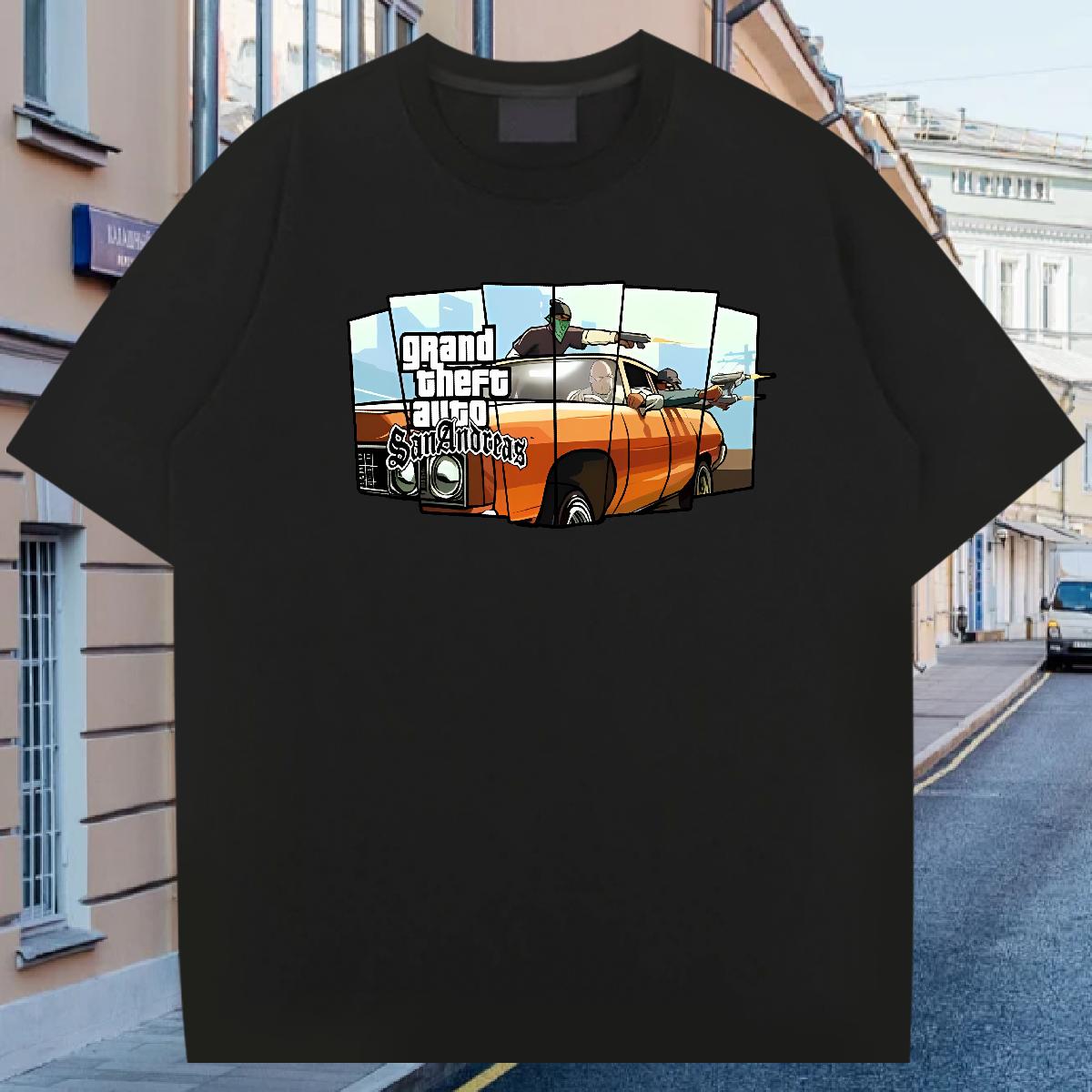 Casual New T-Shirts racing 100% Cotton 230g Custom Big Size Tshirts Street Casual Breathable Short Sleeve High Quality Clothings