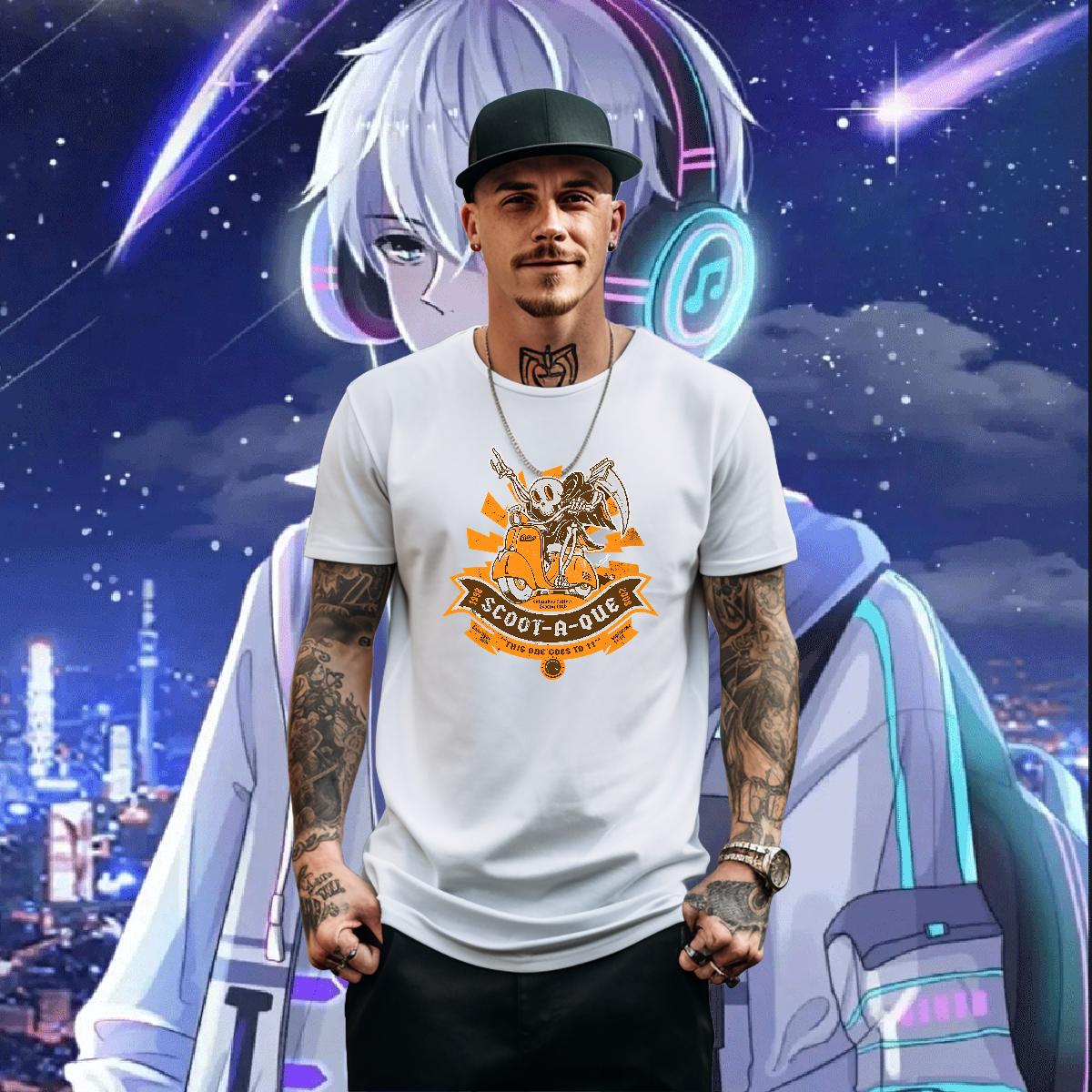 Comfortable Tshirts Skeleton 230g 100% Cotton Cotton Breathable Soft Street T Shirt For Man Anime Print Stylist Wear