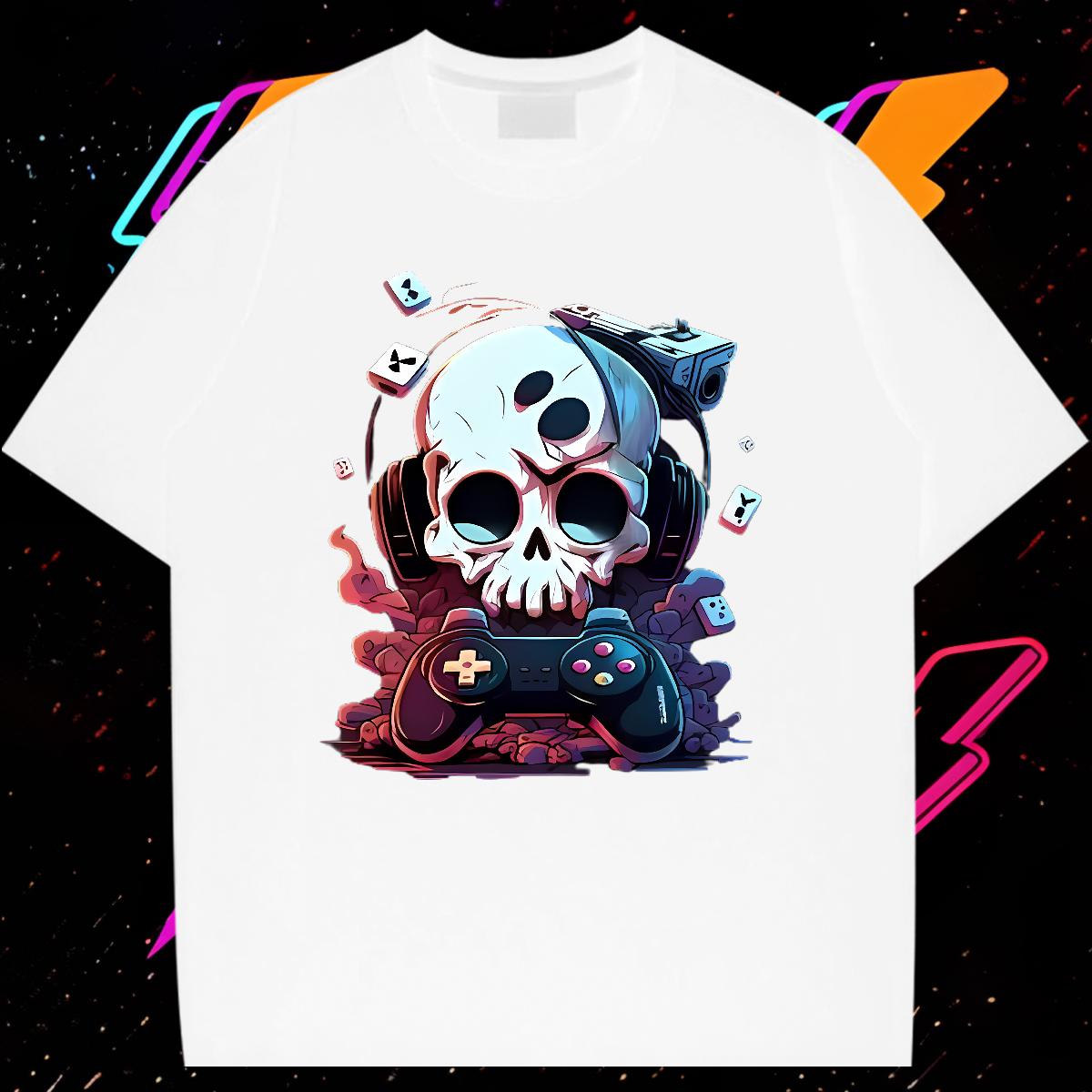 Comfortable Couples T Shirts Skeleton 100% Cotton 230g 180g Cotton Hip Hop Men T Shirts Custom Big Size DIY Tops