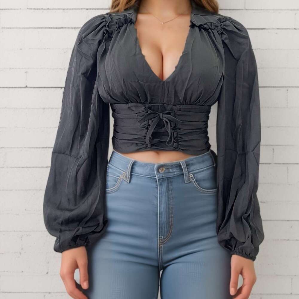 Female Slim Crop Top Casual Harajuku Print Vintage Streetwear Clothes Print Tshirt Plaid Lace Slim-fit Stretch Casual Undershirt Street Activity Crop 