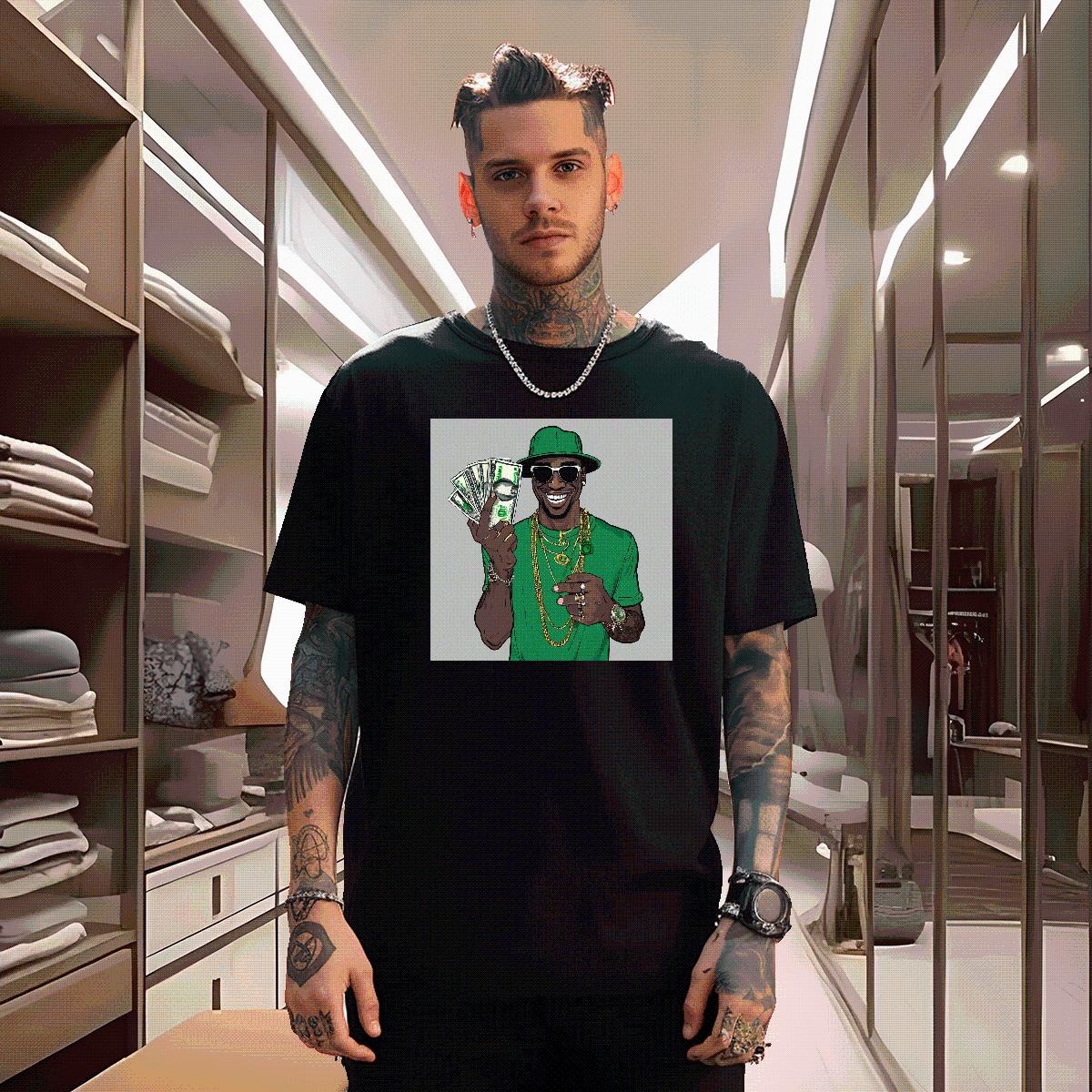 Cool Men T Shirts XH 230g 100% Cotton Spring Summer O-Neck Short Sleeve Cotton Men Clothes T-Shirt Fashion New DIY Printed Tees