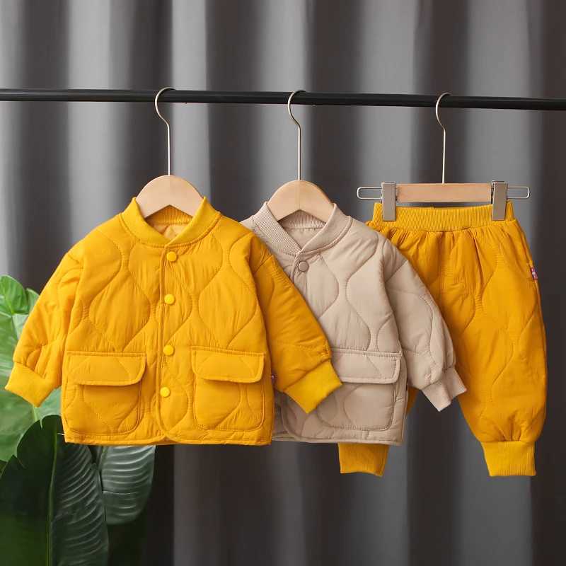 Clothing Sets Brand Tracksuits Winter Autumn Baby Boy Clothes Full Sleeve Solid Parkas Pants 2pcs/set Cotton Suits Children Clothing Toddler x