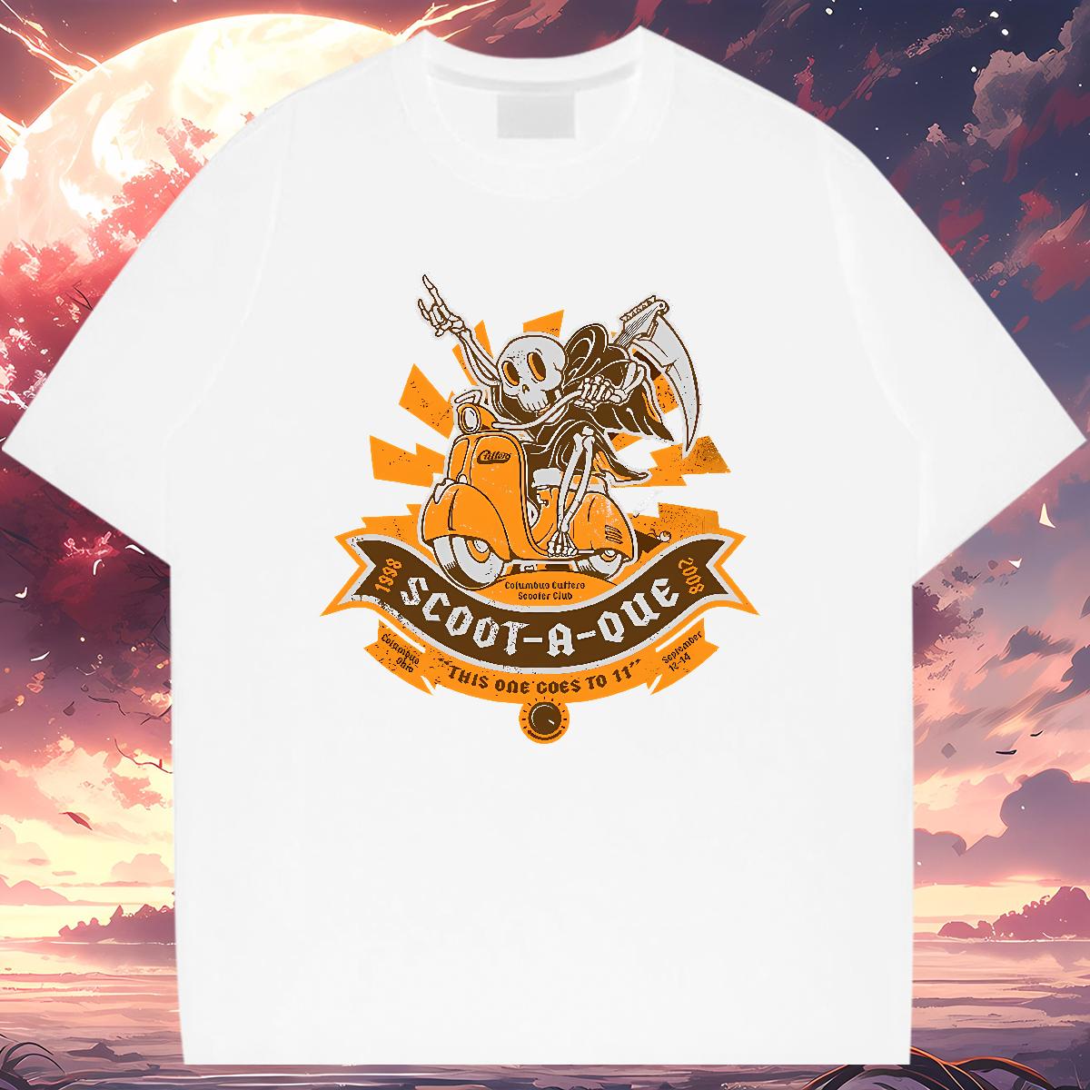 Designer Fashion Mens T Shirts Skeleton 100% Cotton 230g DIY Daily Wear Men Tshirts O-Neck Short Sleeve Cotton Wholesale