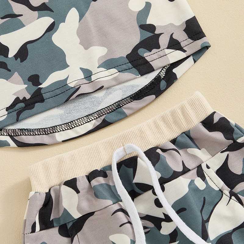 Clothing Sets Baby Boy 2 Piece Camouflage Set Round Neck Short Sleeve Tops + Elastic Waist Shorts Infant Toddler Summer Clothes Outfits