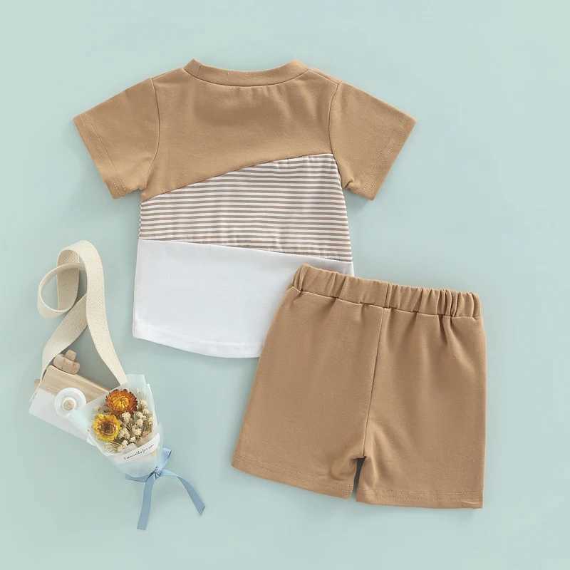 Clothing Sets Baby Boys 2PCS Pants Suit Short Sleeve Patchwork T-shirt + Short Pants Toddler Boys Summer Clothing Kid Casual Outfit