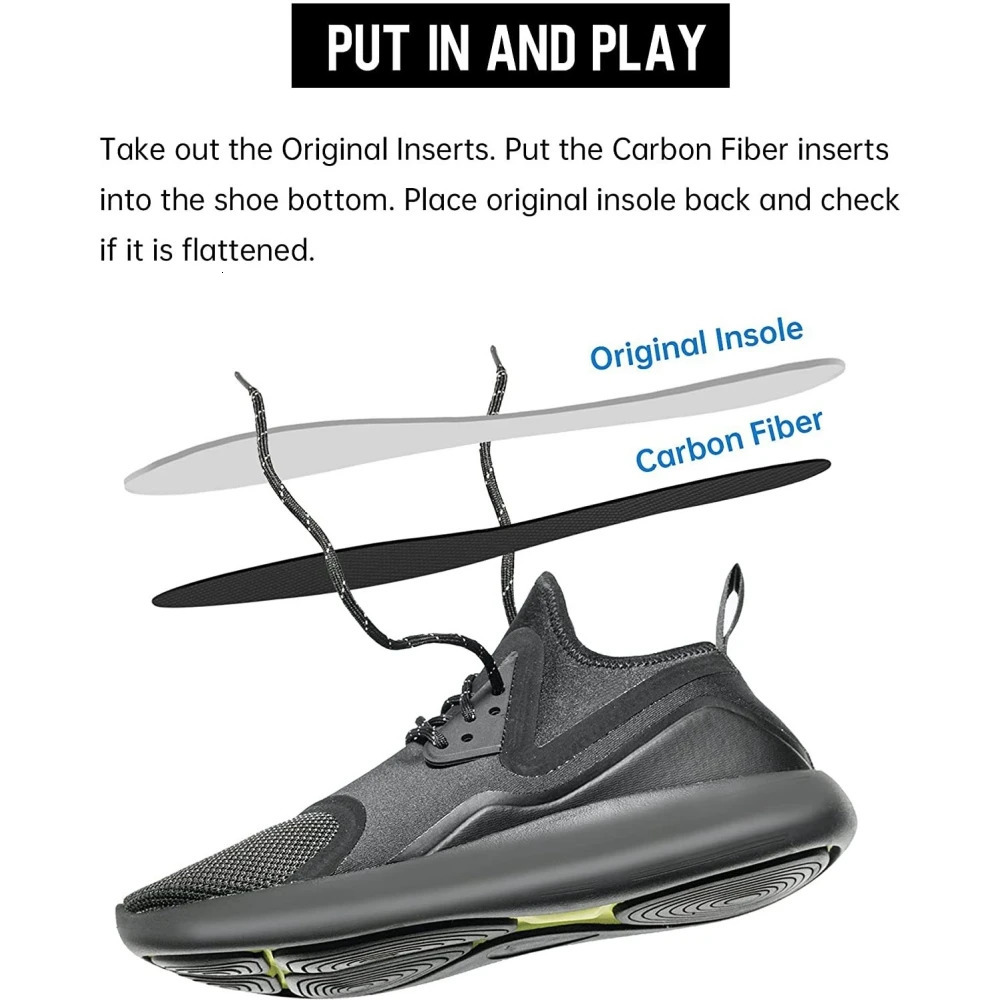 High quality 0.8mm 1.0mm 1.2mm thick carbon fiber sports insole for mens sports insoles 240704