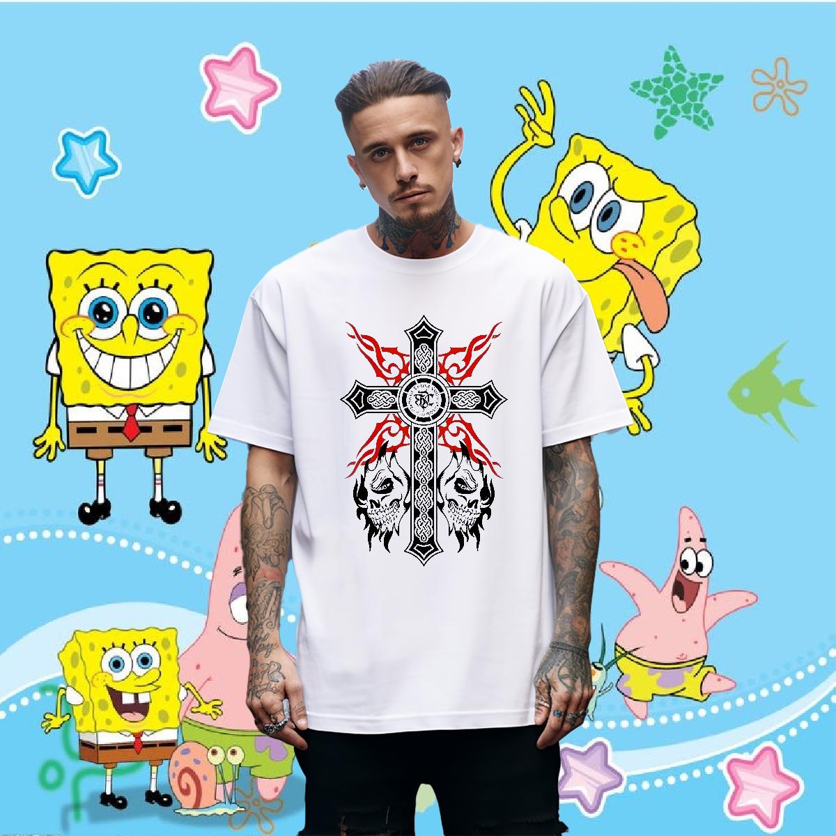 Soft T shirt fathion 230g Cotton Anime Printing Street Cotton Breathable Tshirt for Man Woman Fashion Design Black Oversized Tshirts