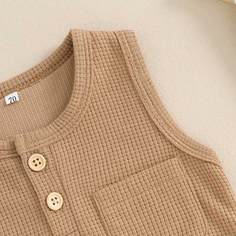 Clothing Sets Summer Baby Boy 2 Piece Waffle Outfit Casual Sleeveless Solid Color Tank Tops + Elastic Waist Shorts Infant Toddler Set ET83