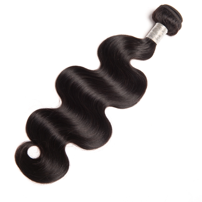 Peruvian Human Hair 3 Bundles With 2X6 Lace Closure Body Wave 4 PCS/lot Middle Part 10-30inch Natural Black