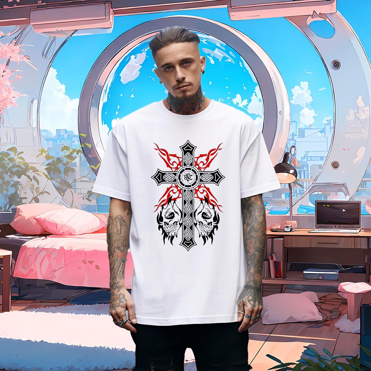 Wholesale T Shirt For Man fathion 100% Cotton 230g DIY Logo Oversized Mens Tshirts Spring Summer Crew Neck Cotton Soft Tops