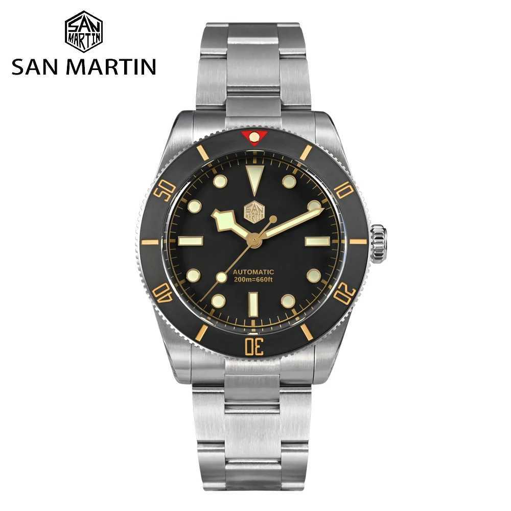 Other Watches Saint Martin BB54 retro mens 37mm diving NH35 mechanical stainless steel waterproof 20Bar SN0138 spherical glass J240711