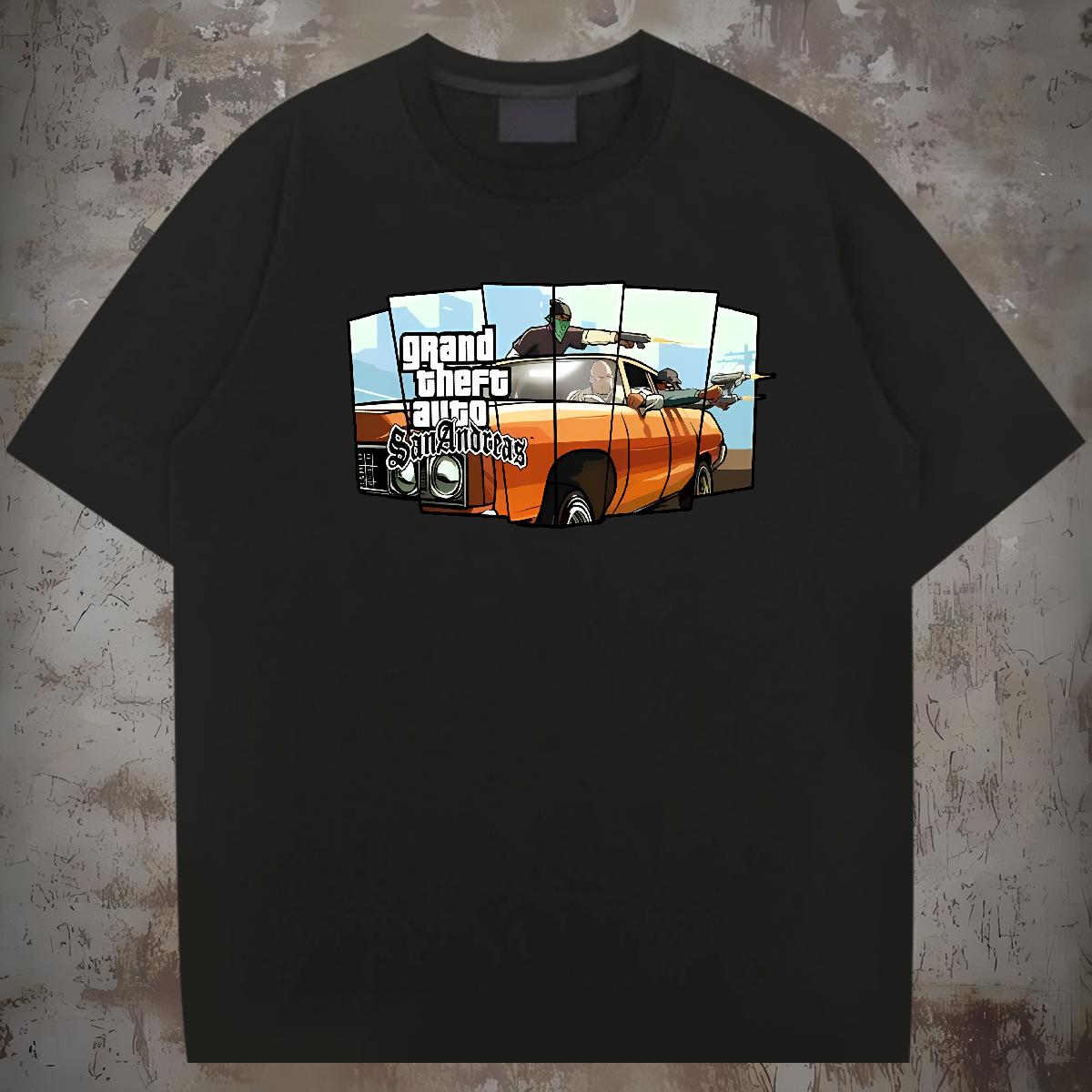 5A Man T Shirts racing 230g Cotton Beach O-Neck Short Sleeve Cotton Couples T Shirts Fashion Designer Oversized Tshirts