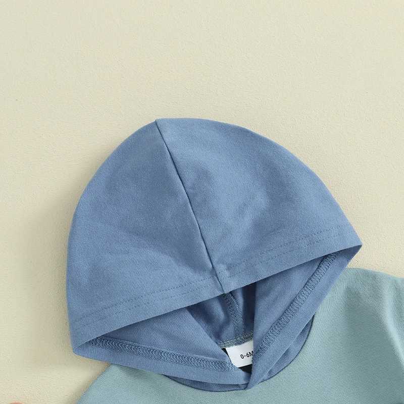 Clothing Sets Summer Toddler Baby Clothes Contrast Color Short Sleeve Hooded T-Shirt and Elastic Shorts Suit For Infant Boy Casual Outfits