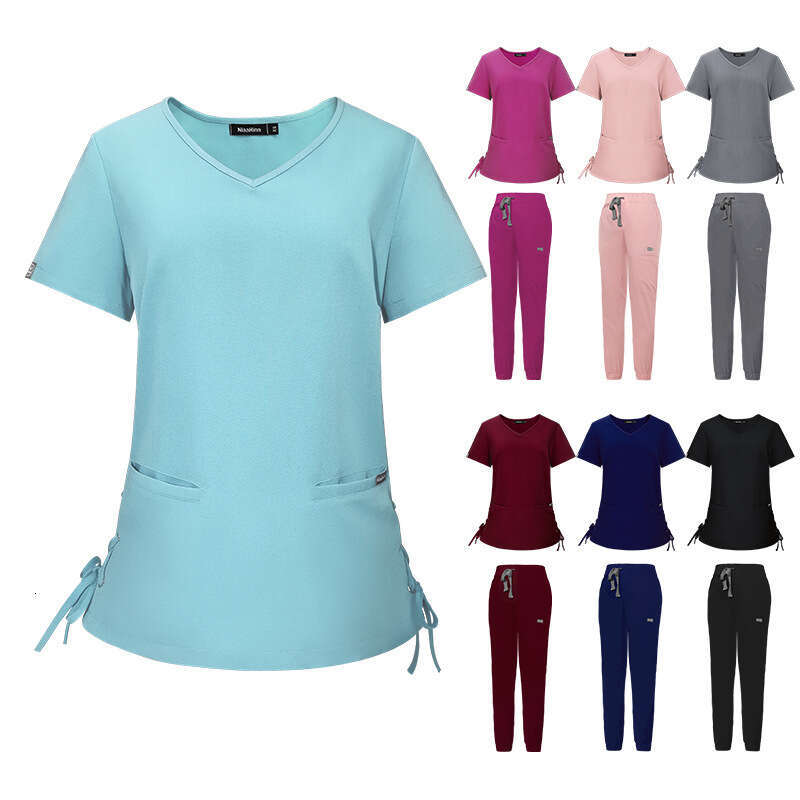 Niaa Hinn Scrub Set Designer Two Piece Set Women New Arrival New Product Washable Gentle Wind Solid Ventilation Waist Linen Temperament