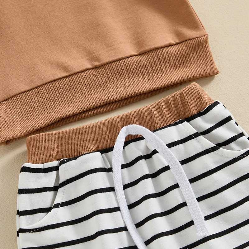 Clothing Sets 0-3Y Toddler Infant Baby Boy Summer Clothes Short Sleeve Crew Neck T-shirt Tops with Elastic Waist Shorts 2 Pcs Clothes