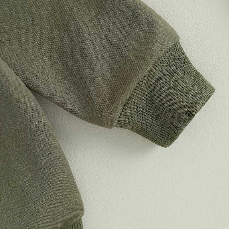 Clothing Sets Toddler Boy Autumn Clothes Sets Infant Baby Solid Color Pocket Sweatshirt Elastic Waist Pants 2Pcs Tracksuit Newborn Outfit