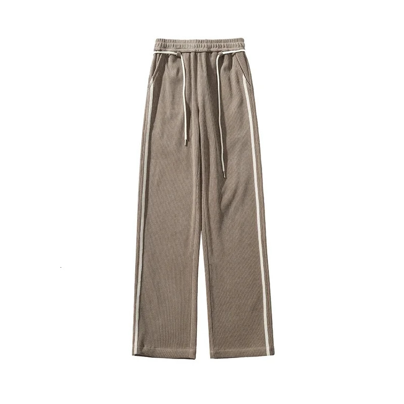 Men Sweatpants Streetwear Side Striped Trend Wide-leg Casual Jogger Sweat Pant Hip Hop Baggy Track Pants 240708