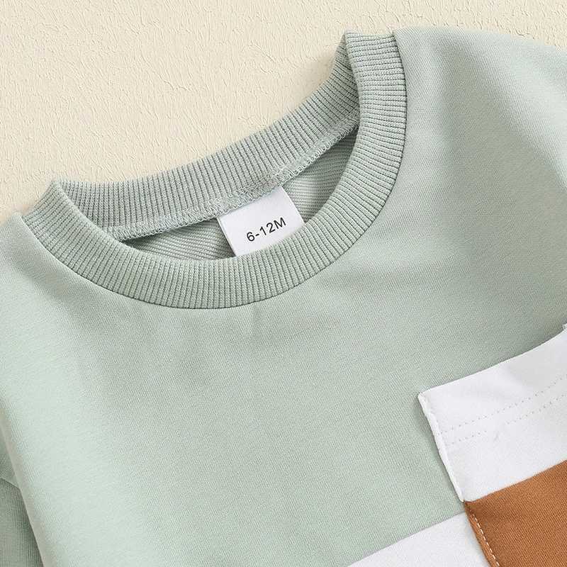 Clothing Sets Autumn New Baby Boy Clothes Fall Toddler Outfits Contrast Colors Long Sleeve Sweatshirt Tops and Pant 2PCS Set For Children