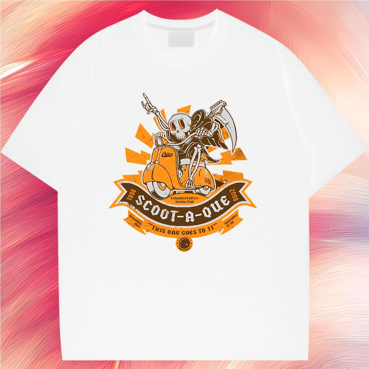 Custom Man T Shirts Skeleton 230g Cotton Cartoon Printing S-4XL Street wear Hip Hop Men Clothes T-Shirt Short sleeve Cotton Soft Loose