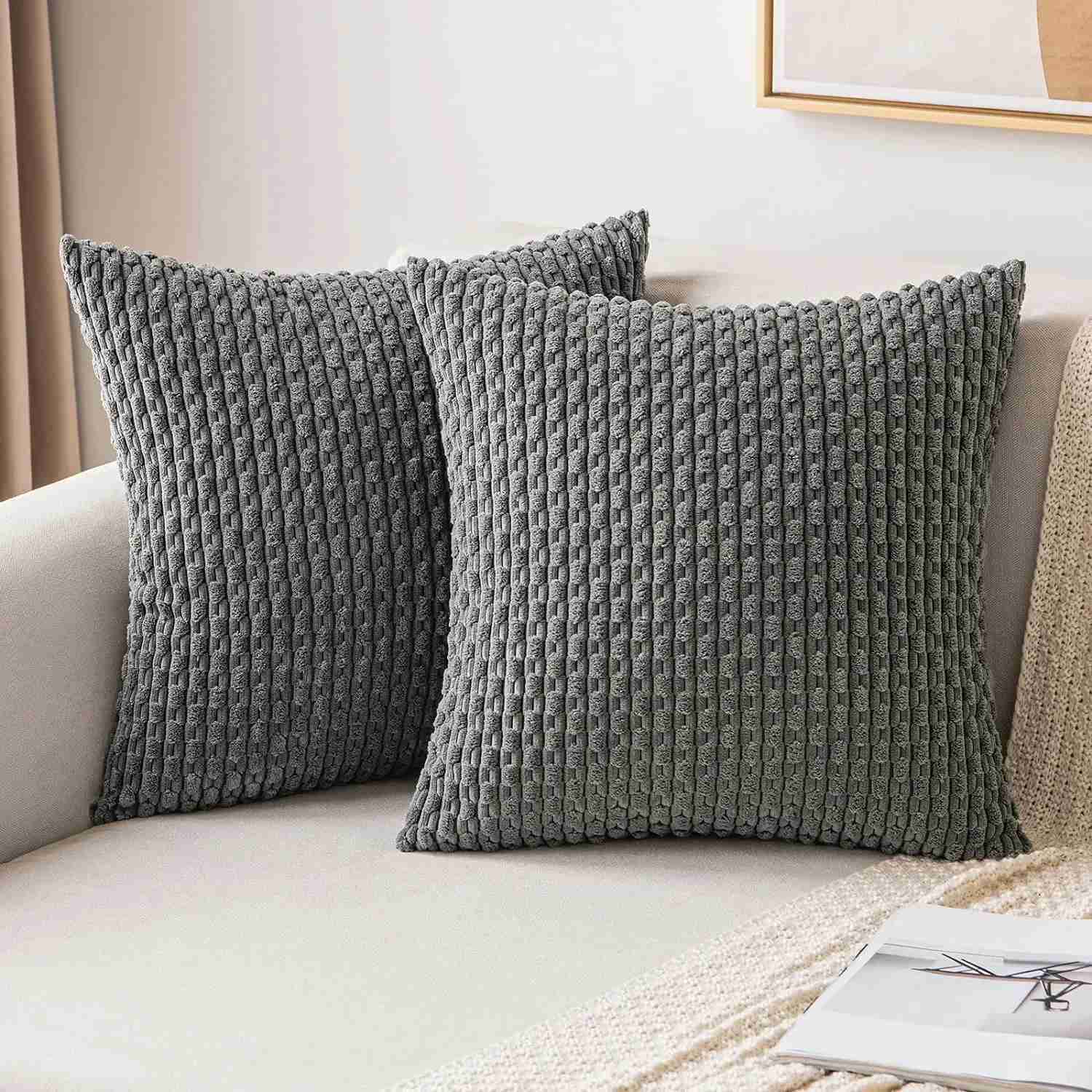 Striped Throw pillow Cover 18x18 Inch Beige Boho Corduroy Cushion Cover From Sofa Living Room Modern Home pillowcase Home DecroM240717